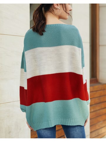 LA Angels Pullover in Türkis/ Bordeaux/ Creme