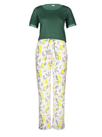 LASCANA Pyjama groen/crème