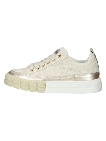 Bullboxer Leder-Sneakers in Beige/ Gold