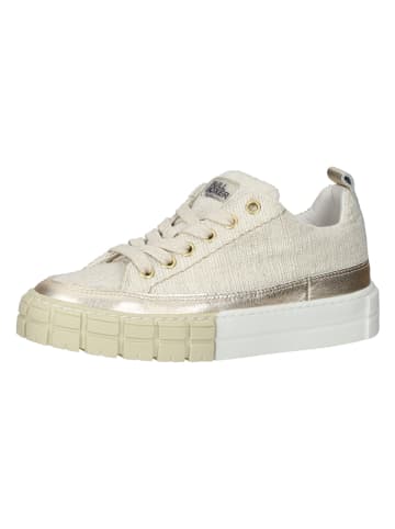 Bullboxer Leder-Sneakers in Beige/ Gold