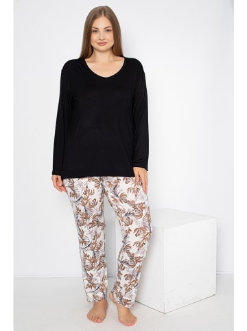 Confeo Pyjama zwart/wit/bruin