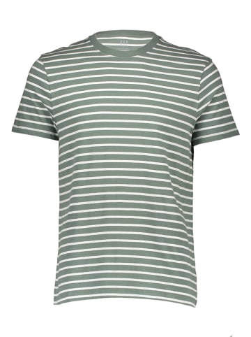 GAP Shirt in Grün/ Weiß