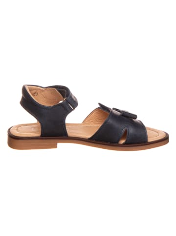 POM POM Leder-Sandalen in Dunkelblau
