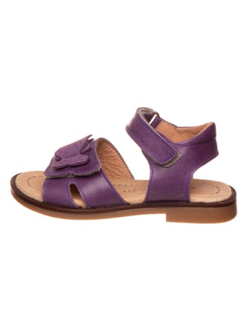 POM POM Leder-Sandalen in Lila