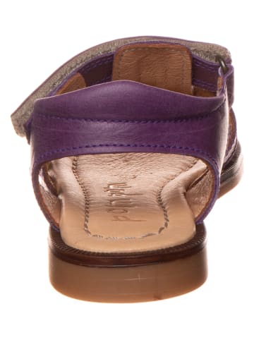 POM POM Skórzane sandały w kolorze fioletowym