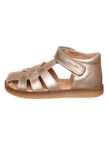 POM POM Leder-Halbsandalen in Gold