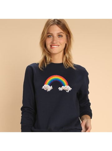 WOOOP Sweatshirt "Candy rainbow" in Dunkelblau
