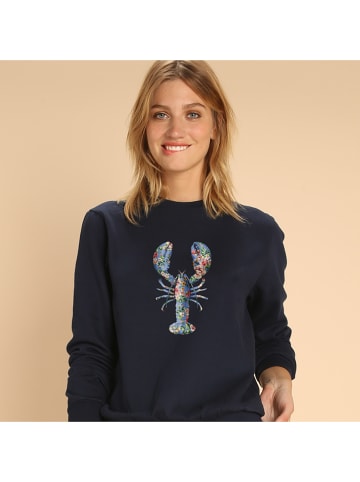 WOOOP Sweatshirt "Floral lobster" donkerblauw