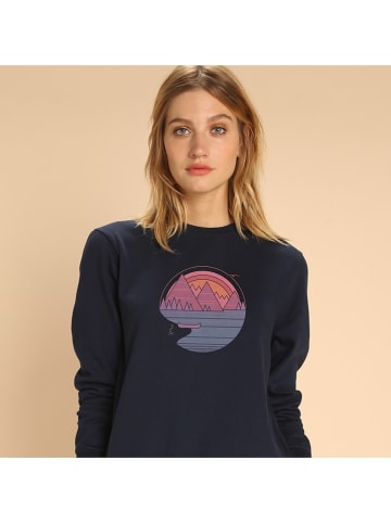 WOOOP Sweatshirt "The mountains are calling" donkerblauw