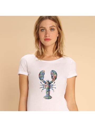 WOOOP Koszulka "Floral lobster" w kolorze białym