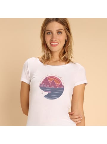 WOOOP Shirt "The mountains are calling" in Weiß