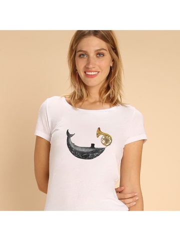 WOOOP Koszulka "Whale song" w kolorze białym