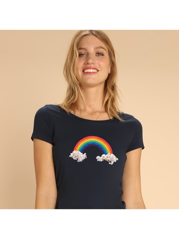 WOOOP Shirt "Candy rainbow" donkerblauw