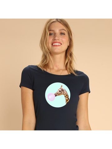WOOOP Shirt "Giraffe" donkerblauw