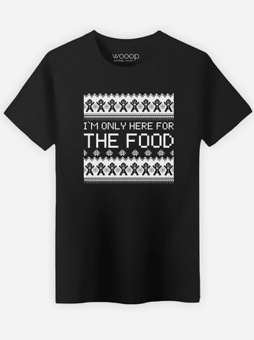 WOOOP Shirt "I'm only here for the food" zwart