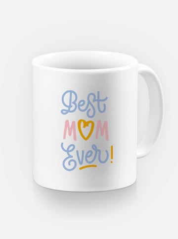 WOOOP Kop "Best mom ever" wit/bruin- 330 ml