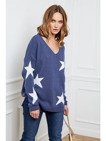 Plume Sweter "Tami" w kolorze niebiesko-białym