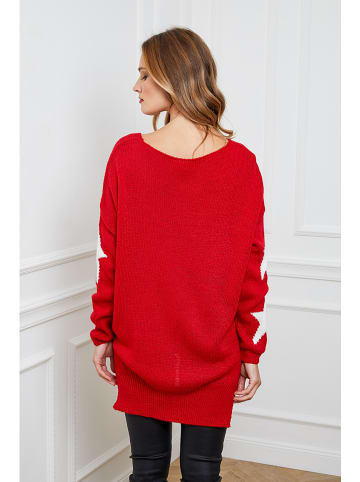Plume Pullover "Tami" in Rot/ Weiß