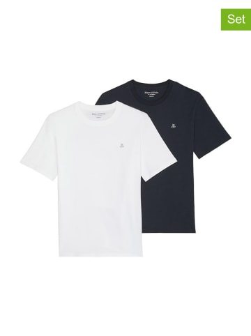 Marc O'Polo 2-delige set: shirts donkerblauw/wit