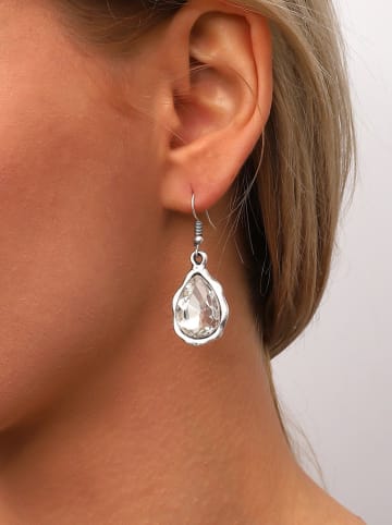 Lodie Silver Zilveren oorhangers met strass