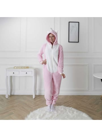The Home Deco Kids Piżama w kolorze jasnoróżowo-białym