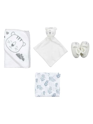 The Home Deco Kids 4-delige pasgeborenenset "Tijger" wit