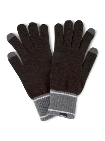 Puma Fingerhandschuhe "Knit" in Schwarz/ Grau
