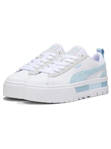 Puma Skórzane sneakersy "Mayze" w kolorze biało-błękitnym