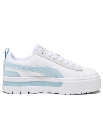 Puma Skórzane sneakersy "Mayze" w kolorze biało-błękitnym