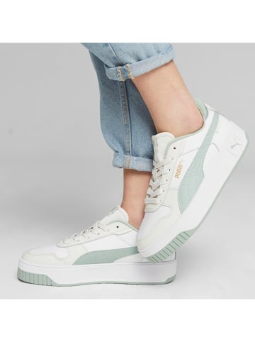 Puma Skórzane sneakersy "Carina Street" w kolorze biało-zielonym