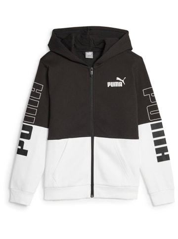 Puma Sweatjacke "Power" in Schwarz/ Weiß