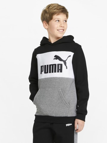 Puma Hoodie "ESS" in Schwarz/ Grau/ Weiß