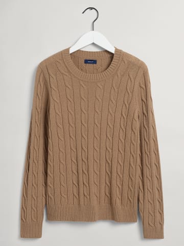 Gant Wełniany sweter w kolorze jasnobrązowym