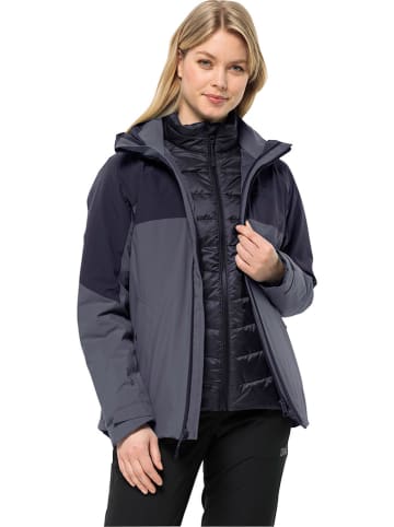 Jack Wolfskin 3-in-1 functionele jas "Feldberg" donkerblauw/grijs