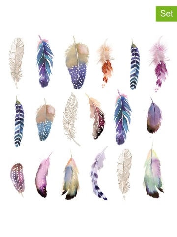 ppd 2-delige set: servetten "Feathers Fantasy" meerkleurig - 2x 20 stuks