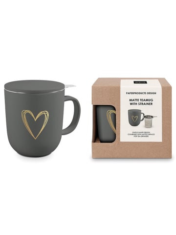 ppd Kubek "Pure Heart" w kolorze antracytowym do herbaty - 350 ml