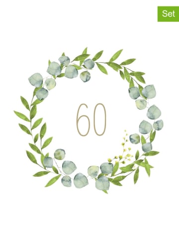 ppd 2-delige set: servetten "Birthday 60" groen - 2x 20 stuks
