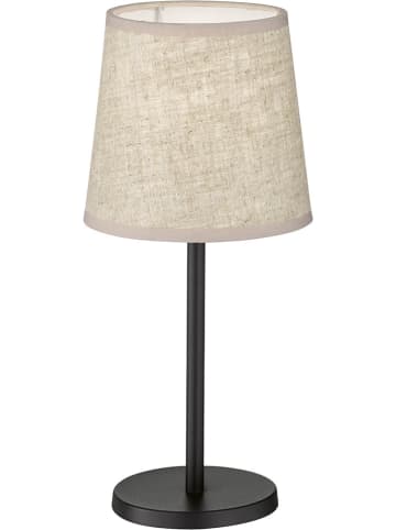 FISCHER & HONSEL Lampa stołowa "Eve" w kolorze czarno-beżowym - wys. 30 x Ø 14 cm