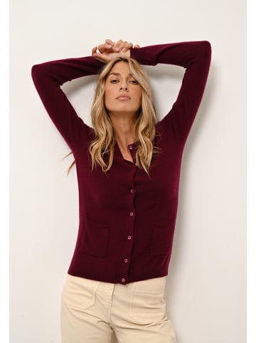 Just Cashmere Kaschmir-Cardigan "Katharine" in Bordeaux