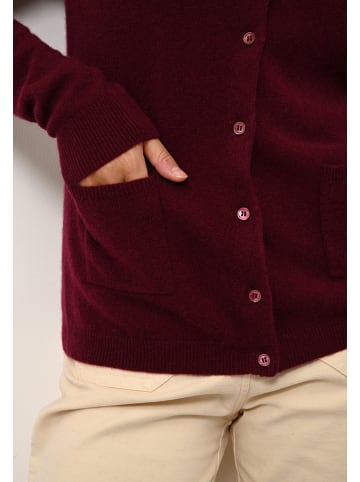 Just Cashmere Kaschmir-Cardigan "Katharine" in Bordeaux