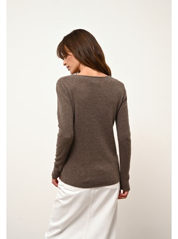 Just Cashmere Kaszmirowy sweter "Vivian" w kolorze brązowym