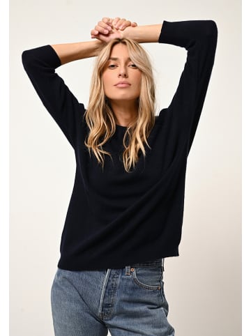 Just Cashmere Kasjmieren trui "Rebecca" donkerblauw