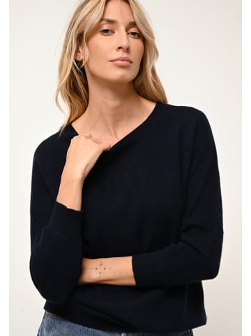 Just Cashmere Kasjmieren trui "Rebecca" donkerblauw