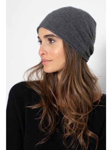 Just Cashmere Kaszmirowa czapka "Lauren" w kolorze antracytowym