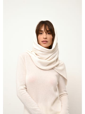 Just Cashmere Kasjmieren sjaal "Spencer" wit - (L)200 x (B)30 cm
