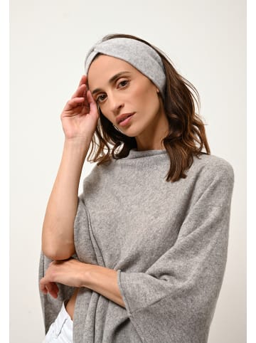 Just Cashmere Kasjmieren poncho "Meredith" grijs