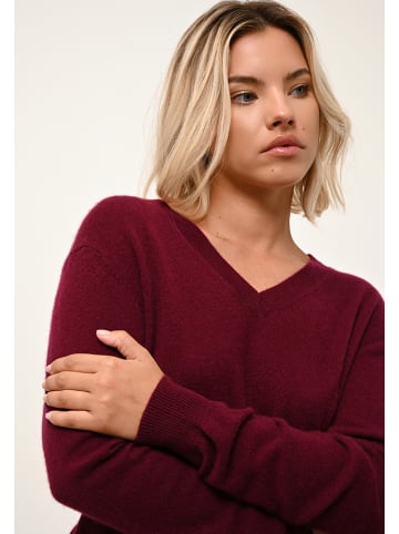 Just Cashmere Kaszmirowy sweter "Nora" w kolorze bordowym