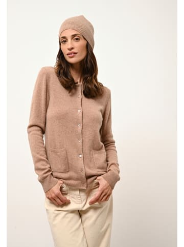 Just Cashmere Kaszmirowy kardigan "Katharine" w kolorze karmelowym