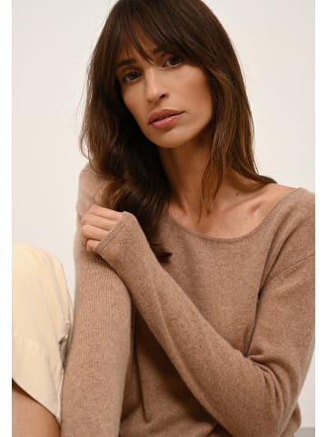 Just Cashmere Kaszmirowy sweter "Fiona" w kolorze karmelowym