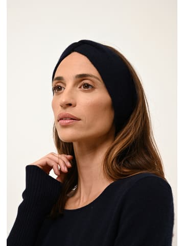 Just Cashmere Kasjmieren hoofdband "Namad" donkerblauw